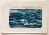 Aus der Serie: Winzige Ozeane, 2013, Monotypie, Öl auf Japan-Simili-Papier, Plattenformat ca. 7x10 cm